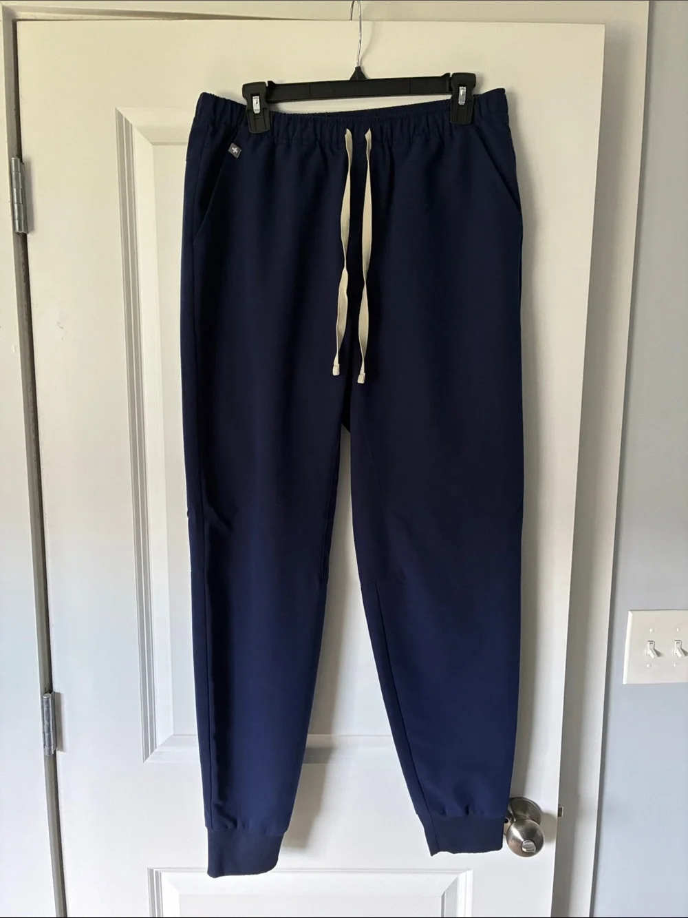 Men's Navy Drawstring Figs Pants- Medium Tall